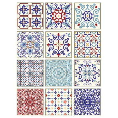 PAPEL DE ARROZ CADENCE AZULEJOS AZULES 30x41 CM