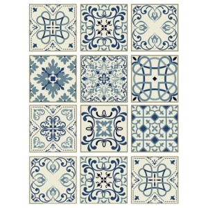 PAPEL DE ARROZ CADENCE GRECAS AZULES 30x41 CM