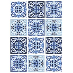 PAPEL DE ARROZ CADENCE TILES BALDOSAS AZULES 30x41 CM
