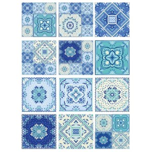 PAPEL DE ARROZ CADENCE MANDALA AZUL 30x41 CM
