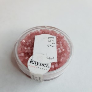 Abalorios Rayher glasstifte transparent para bisutería 2/2 mm. Color rosa