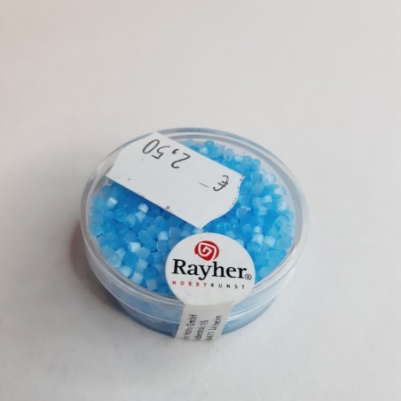 Abalorios Rayher glasstifte transparent para bisutería 2/2 mm. Color azul cielo