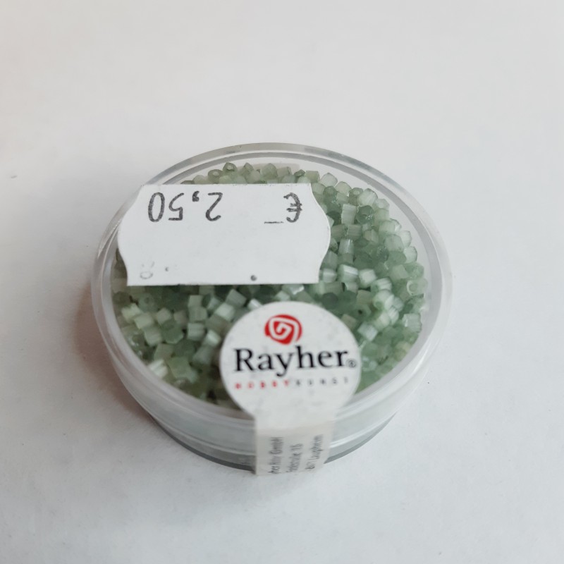 Abalorios Rayher glasstifte transparent para bisutería 2/2 mm. Color verde