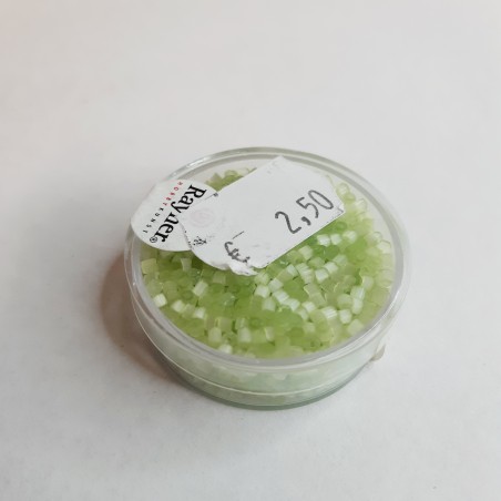 Abalorios Rayher glasstifte transparent para bisutería 2/2 mm. Color verde claro