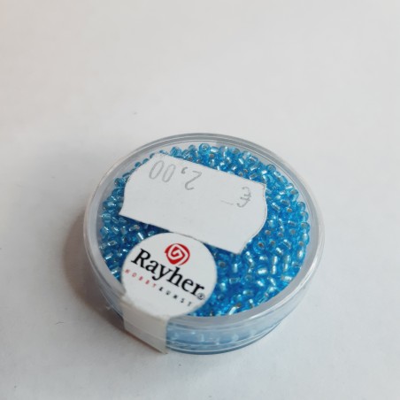 Abalorios para bisutería 2 mm. Color azul claro.