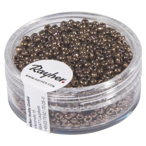 Abalorios Rayher gran calidad 2 mm caja 17 gr oro viejo - TOPAZ