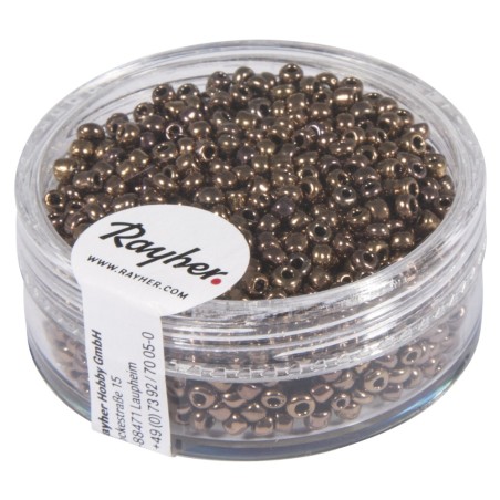 Abalorios Rayher gran calidad 2 mm caja 17 gr oro viejo - TOPAZ