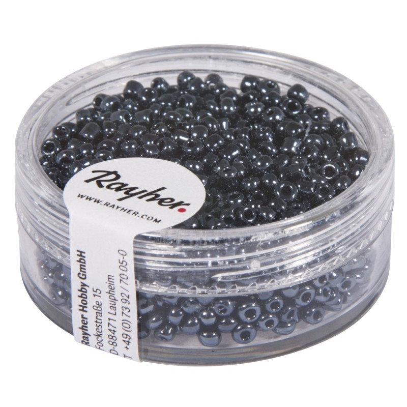 Abalorios para bisutería 2 mm. Color hematite.