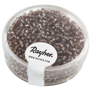 Abalorios para bisutería 2 mm. Color morado.