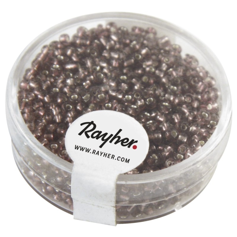 Abalorios para bisutería 2 mm. Color morado.