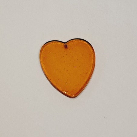 Colgante corazón naranja mate traslúcido