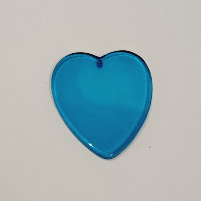 Colgante corazón azul mate traslúcido