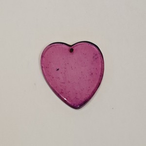 Colgante corazón malva mate traslúcido