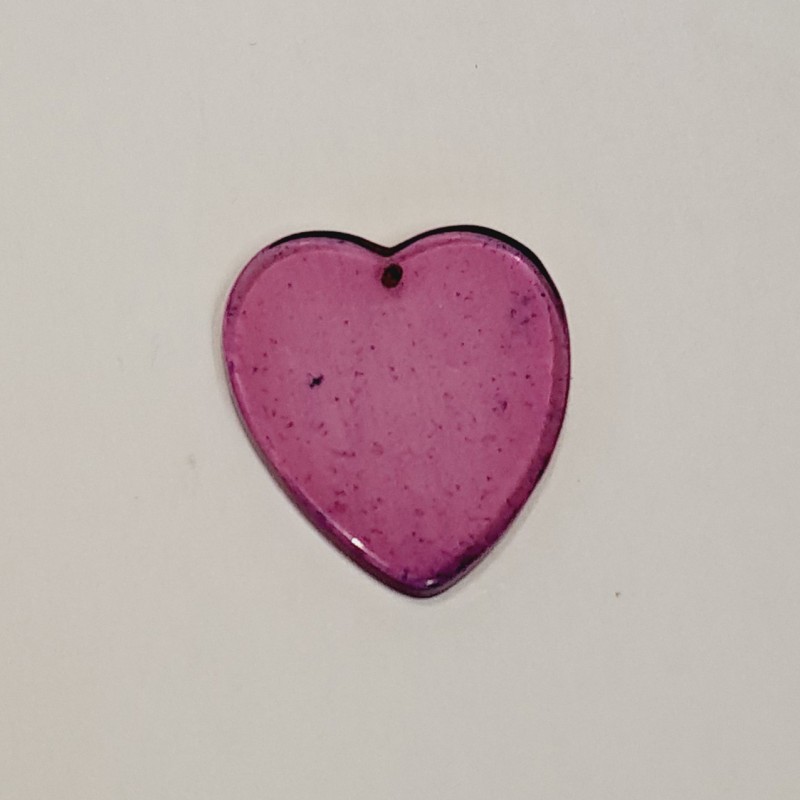 Colgante corazón malva mate traslúcido