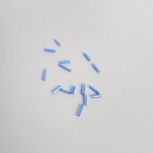 Abalorio Canutillo Azul Zafiro 6 mm. Detalle rocalla