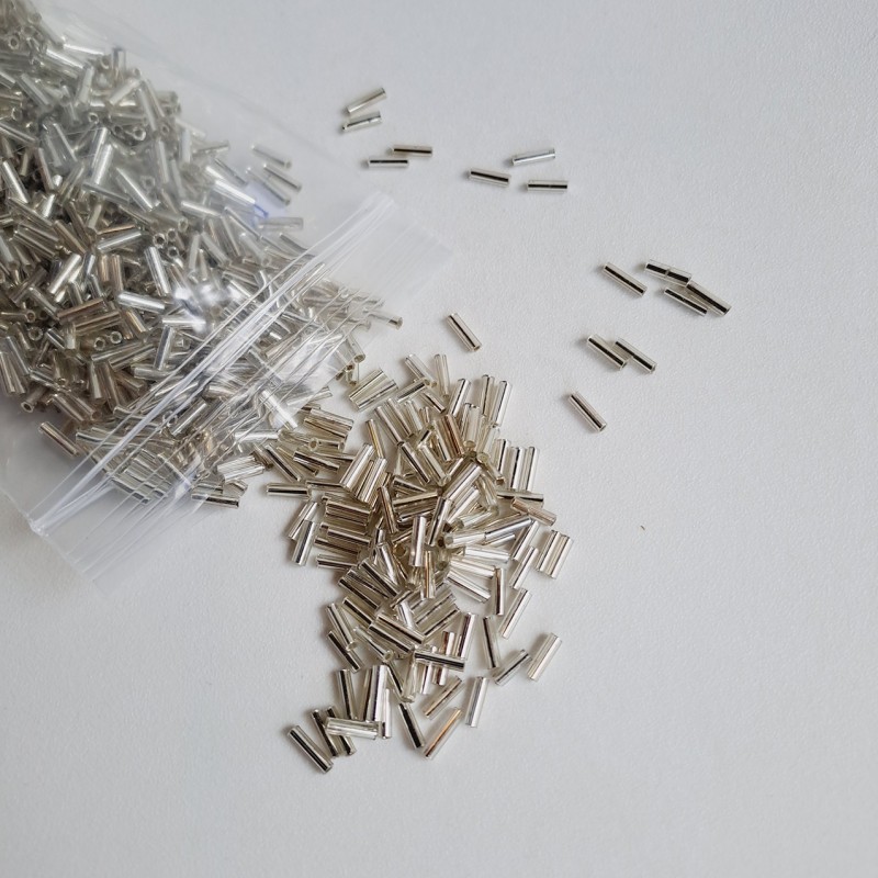 Abalorio Canutillo color plata 6 mm