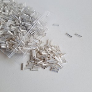 Abalorio Canutillo color blanco perla 6 mm