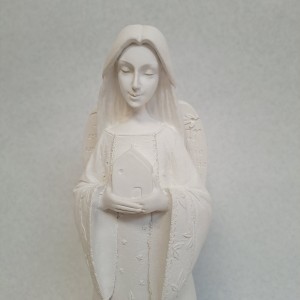 Angel Bendice mi hogar. Figura de escayola