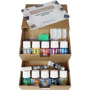 Caja de 10 colores setacolor para pintura para tela - TOPAZ