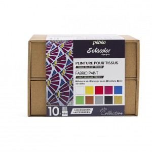 Caja de 10 colores setacolor para pintura para tela - TOPAZ