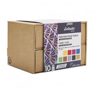 Caja de 10 colores setacolor para pintura para tela - TOPAZ
