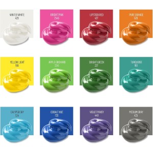 SET 12 COLORES FESTIVAL PINTURA ACRILICA MATE FOLK ART (2x59 ml)