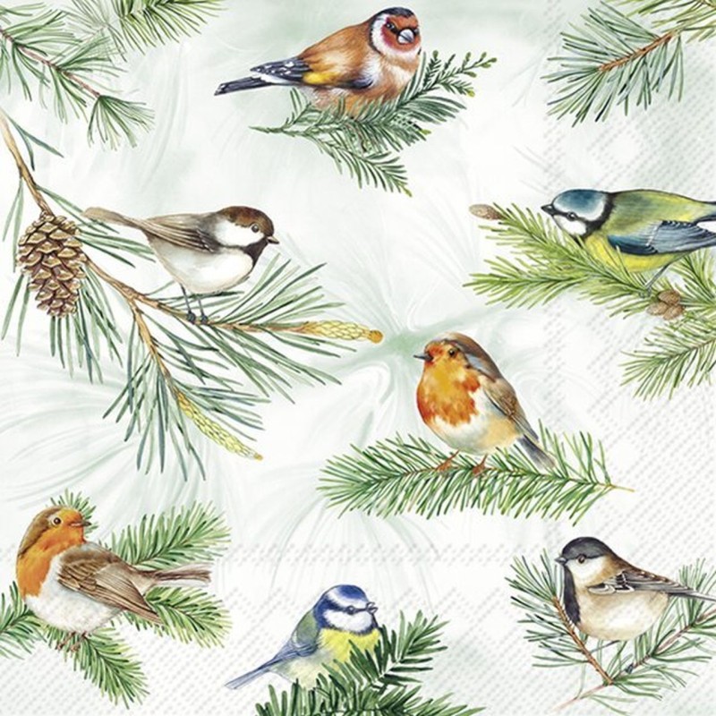PAQUETE 20 SERVILLETAS PARA DECOUPAGE CHARMING BIRDS