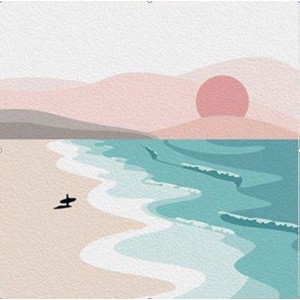 Colorear números - Playa paradisiaca