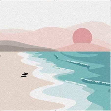 Colorear números - Playa paradisiaca