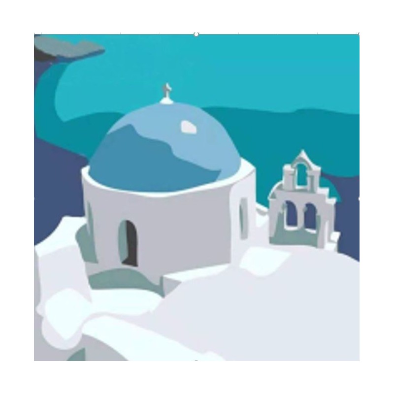 Colorear números - Santorini