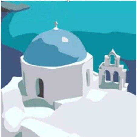 Colorear números - Santorini