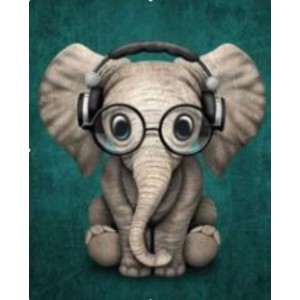 Colorear números - Elefantito marchoso