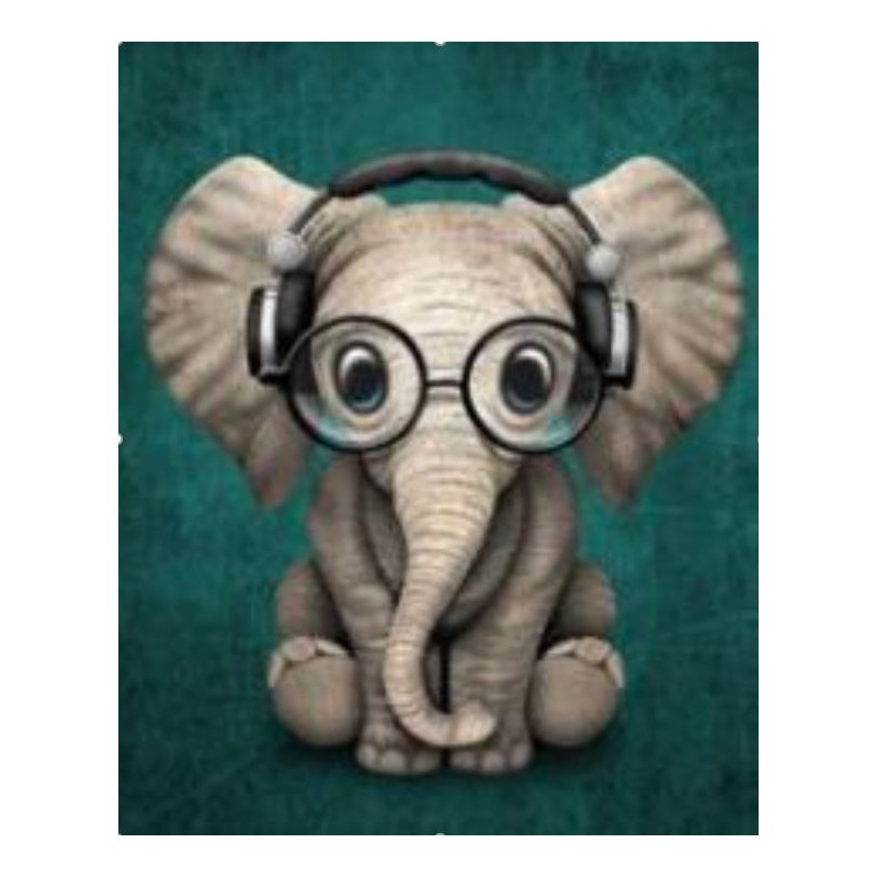 Colorear números - Elefantito marchoso