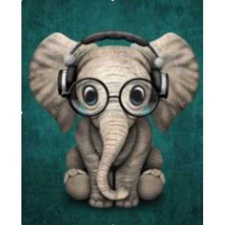 Colorear números - Elefantito marchoso