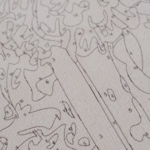 Pintar por números - Calle andaluza - detalle lienzo con recintos numerados