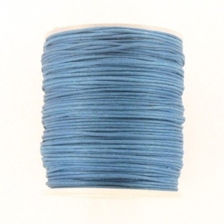 CORDON ALGODÓN ENCERADO 1 MM AZUL