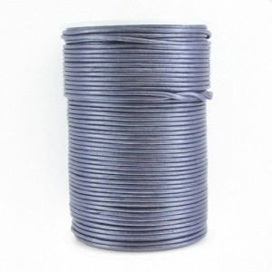 CORDÓN CUERO METÁLICO AZUL MARINO 2mm POR ROLLOS