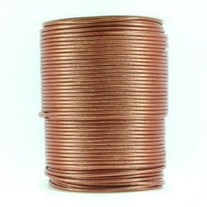 CORDÓN CUERO METÁLICO BURGUNDY 2mm