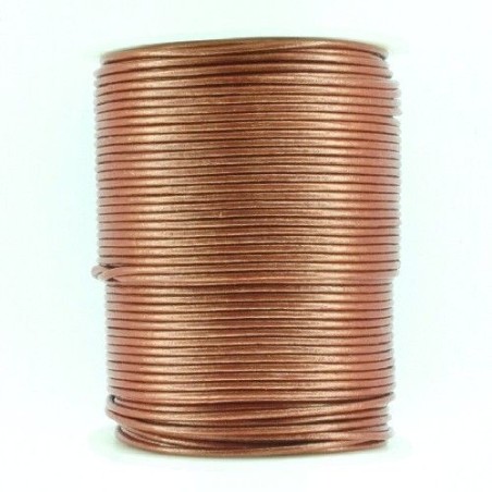 CORDÓN CUERO METÁLICO BURGUNDY 2mm