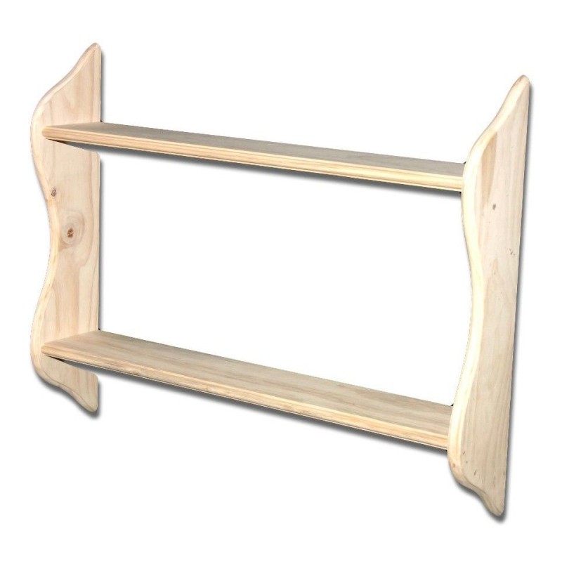 Estantería de pino con dos baldas