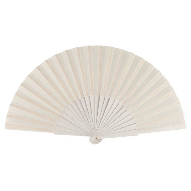 abanico algodon mucha tela blanco