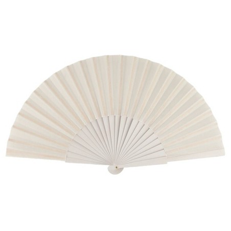 abanico algodon mucha tela blanco