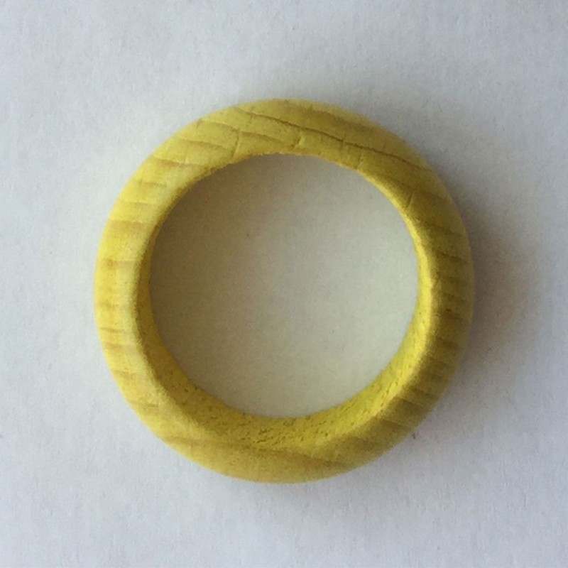 10 UD AROS MADERA 30 MM AMARILLO