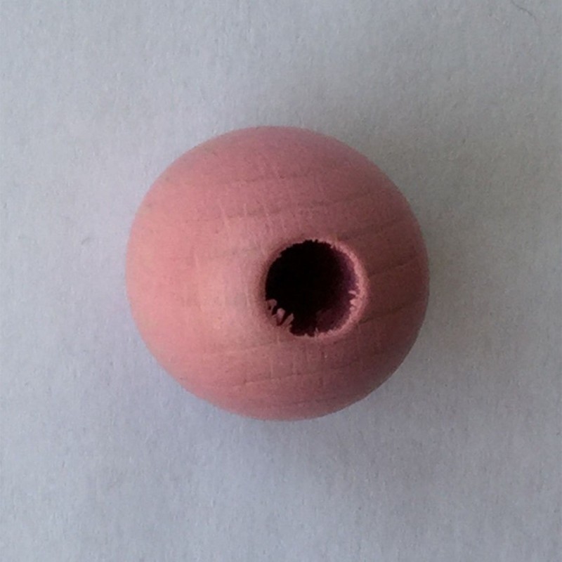 10 UD BOLAS MADERA 25 MM ROSA