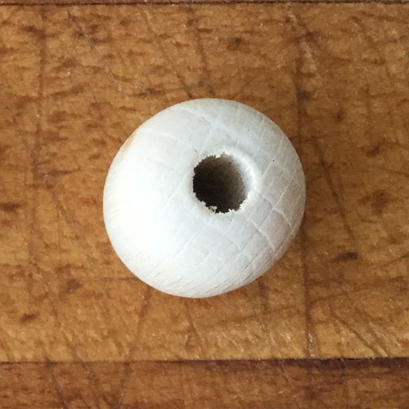 10 UD CUENTAS MADERA 15 MM BLANCO ROTO