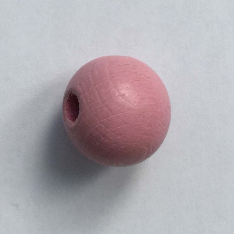 10 UD BOLAS MADERA 20 MM ROSA