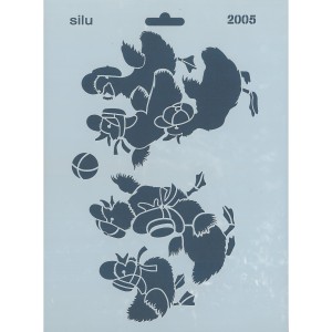 PLANTILLA FAMILIA PATOS CON BALÓN 25 x 18 CM SILU 2005