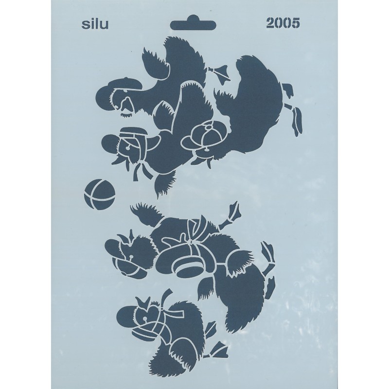 PLANTILLA FAMILIA PATOS CON BALÓN 25 x 18 CM SILU 2005