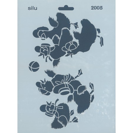 PLANTILLA FAMILIA PATOS CON BALÓN 25 x 18 CM SILU 2005