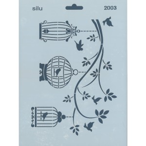 PLANTILLA JAULAS Y PÁJAROS 25 x 18 CM SILU 2003